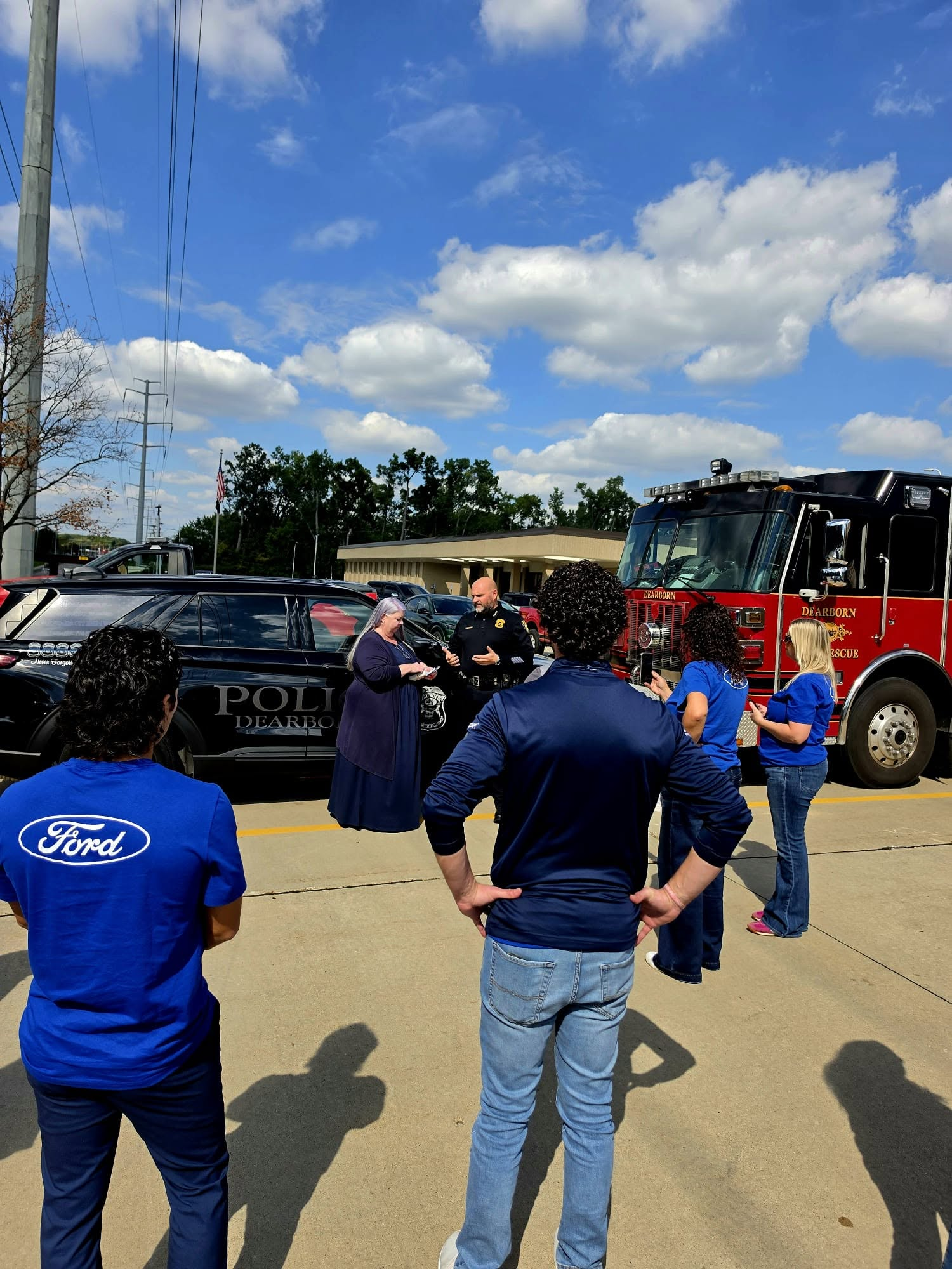 first responder vehicles, and volunteers, and mimi